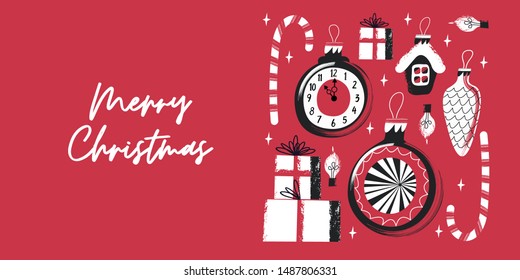 Festive Christmas and new year greeting card. merry Christmas.