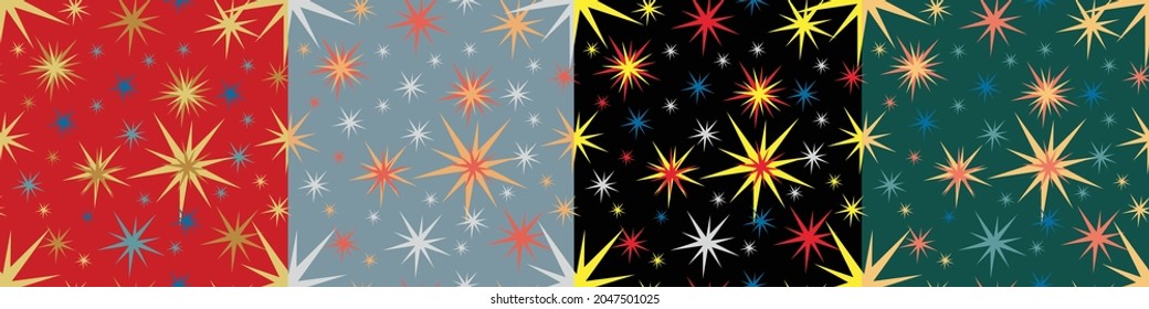 Festive Christmas New Year seamless pattern. Vector image. 
