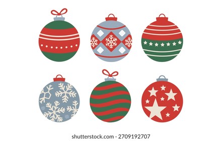 Conjunto de Vector de adorno de Navidades festivas Festiva Adornos y decoraciones