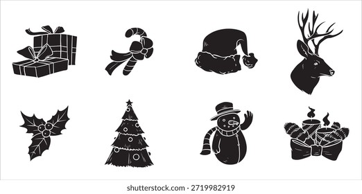 Festive Christmas Ornaments Vector Pack for Holiday and Seasonal Designs