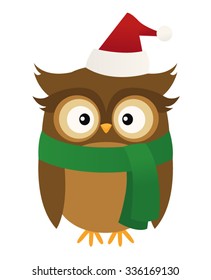 Festive Christmas owl