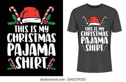 Festivo Natal Pajama Shirt Design com chapéu de Santa e doces