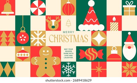 Navidades Tema Patrón de Vector y Diseño de Tarjeta  