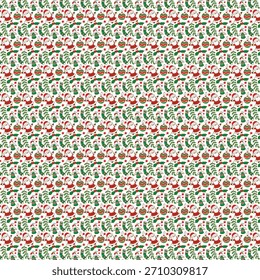 Festive Christmas pattern with Santa Claus and holiday ornaments backdrop