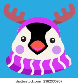 festive christmas reindeer with scarf