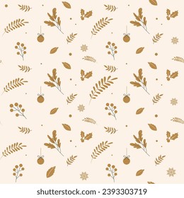 Patrón festivo sin fisuras en color beige crema para papel de envoltura de regalo, diseño vectorial