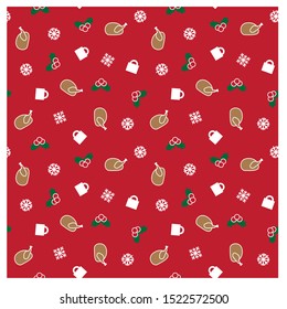 Festive Christmas seamless pattern/print background in vector - Suitable for Packaging, web design, graphics, fashion textiles, wallpaper and etc.