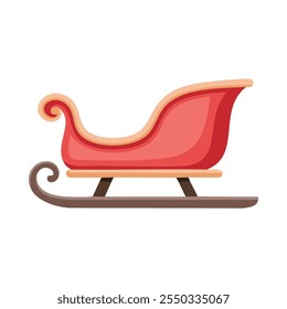 Festive Christmas Sleigh with Elegant Red Design