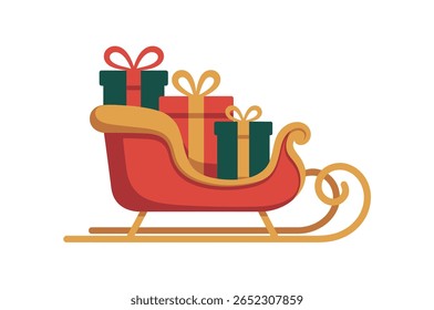 Festivo trenó de Natal preenchido com presentes