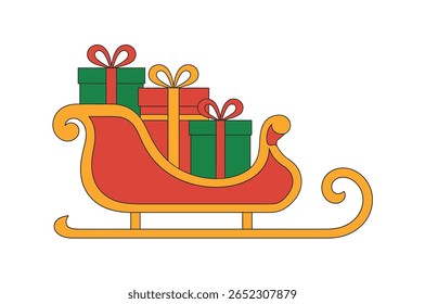 Festivo trenó de Natal preenchido com presentes