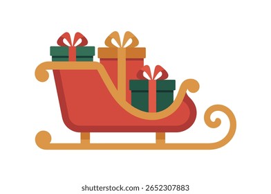 Festivo trenó de Natal preenchido com presentes