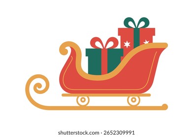 Festivo trenó de Natal preenchido com presentes