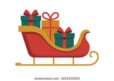 Festivo trenó de Natal preenchido com presentes