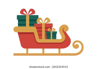Festivo trenó de Natal preenchido com presentes