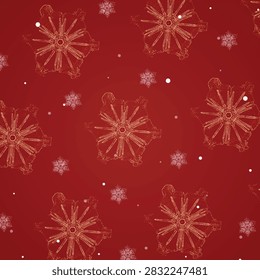 Festive Christmas snowflake pattern background, remix of photography by Wilson Bentley