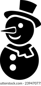 Festive Christmas Snowman Icon - Holiday Winter Character with Whimsical Charm