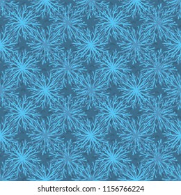 Festive Christmas Star Snowflakes, Hand Drawn Cold Icy Seamless Vector Pattern, Trendy Winter Illustration for Fashion Prints, Xmas Decor, Holidays Gift Wrap, Seasonal Backgrounds, Party Invitation
