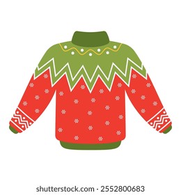 Festive Christmas sweaters featuring snowmen, trees, and gifts