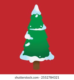 Festive Christmas tree adorned with snow, perfect for seasonal designs. Features detailed snowy branches, evoking a cozy winter atmosphere. Ideal for holiday cards, banners, and more.