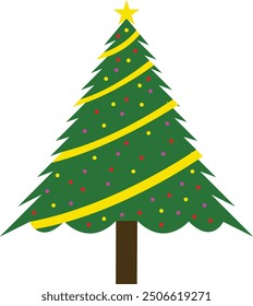 Festive Christmas Tree - Bright and Merry Design