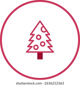 Festive Christmas Tree Icon in Minimalist Design for Holiday Season