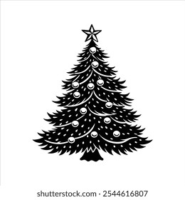 Festive Christmas Tree Illustration for Holiday Designs
