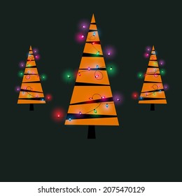 festive Christmas tree with tiger-style garlands