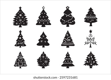 Festive Christmas Tree Vector Collection
