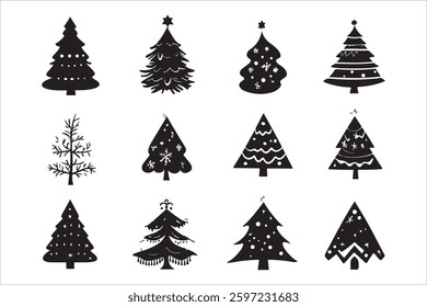 Festive Christmas Tree Vector Collection
