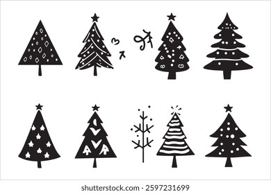 Festive Christmas Tree Vector Collection
