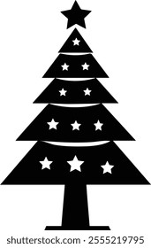 Festive Christmas trees style  vector illustration.