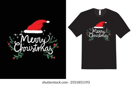 "Festive Christmas T-shirt design featuring a cheerful holiday theme with colorful graphics, perfect for spreading seasonal joy and holiday vibes."