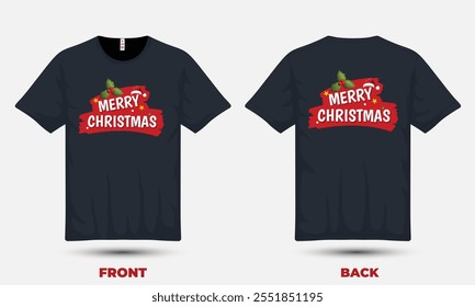 "Festive Christmas T-shirt design featuring a cheerful holiday theme with colorful graphics, perfect for spreading seasonal joy and holiday vibes."