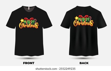 "Festive Christmas T-shirt design featuring cheerful holiday elements, perfect for spreading seasonal joy and celebrating the holidays!"