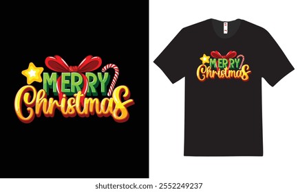 "Festive Christmas T-shirt design featuring cheerful holiday elements, perfect for spreading seasonal joy and celebrating the holidays!"