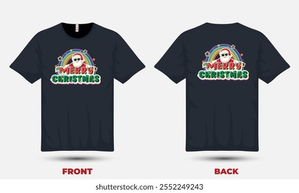 "Festive Christmas T-shirt design featuring cheerful holiday elements, perfect for spreading seasonal joy and celebrating the holidays!"