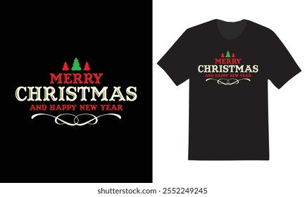 "Festive Christmas T-shirt design featuring cheerful holiday elements, perfect for spreading seasonal joy and celebrating the holidays!"