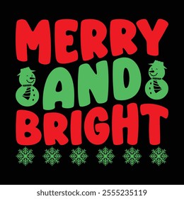 A festive Christmas t-shirt design featuring cheerful elements like Santa Claus, Christmas trees, snowflakes, ornaments, and reindeer. Popular colors include red, green, and white,