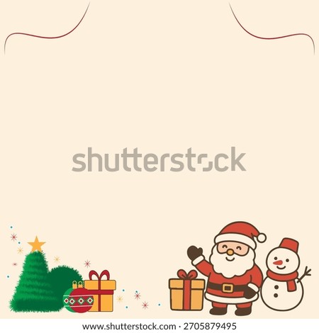 A festive Christmas-themed lined paper featuring string lights and stars at the top, with a decorated tree, ornaments, and gift boxes at the bottom, creating a cheerful and cozy writing space.