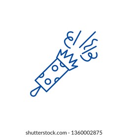 Festive clapper line icon concept. Festive clapper flat  vector symbol, sign, outline illustration.