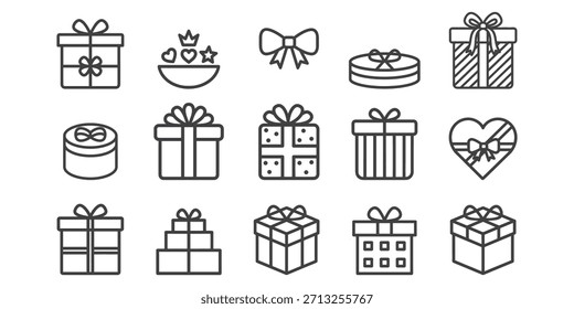 Una colección festiva de cajas de regalo de Navidad, con una variedad de colores y diseños, perfecto para celebraciones y promociones navideñas.