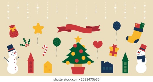 A festive collection of hand-drawn Christmas illustrations perfect for holiday designs.