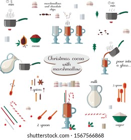 festive collection hot chocolate with marshmallows and caramel cane