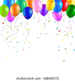 Festive color balloons with place for text