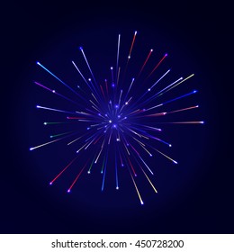 Festive color firework background. Vector illustration.