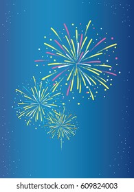 Festive color firework background. Vector illustration.