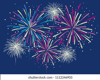 Festive Color Firework. Vector Illustration.