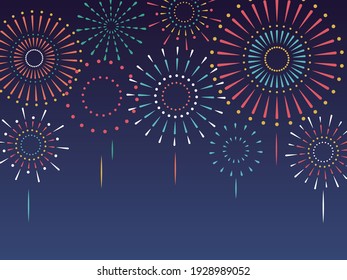 Festive color firework. Vector illustration.