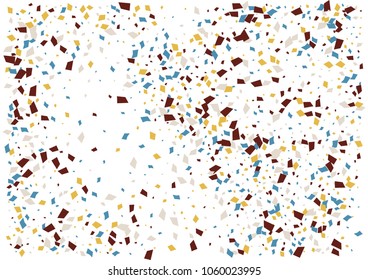 Festive color rectangle confetti background. Abstract frame confetti texture for holiday, postcard, poster, website, carnivals, birthday and children's parties. Cover confetti mock-up. Wedding card 
