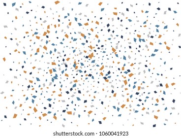 Festive color rectangle confetti background. Abstract frame confetti texture for holiday, postcard, poster, website, carnivals, birthday and children's parties. Cover confetti mock-up. Wedding card 